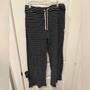 CARLY JEAN LOS ANGELES CJLA CAPRI Black and White Striped PJ Pants